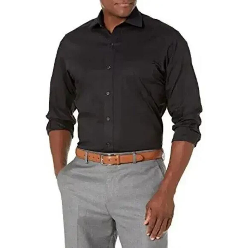 NWT Buttoned Down Black Classic Long Sleeve Button Down Shirt Men's Size 14.5 34